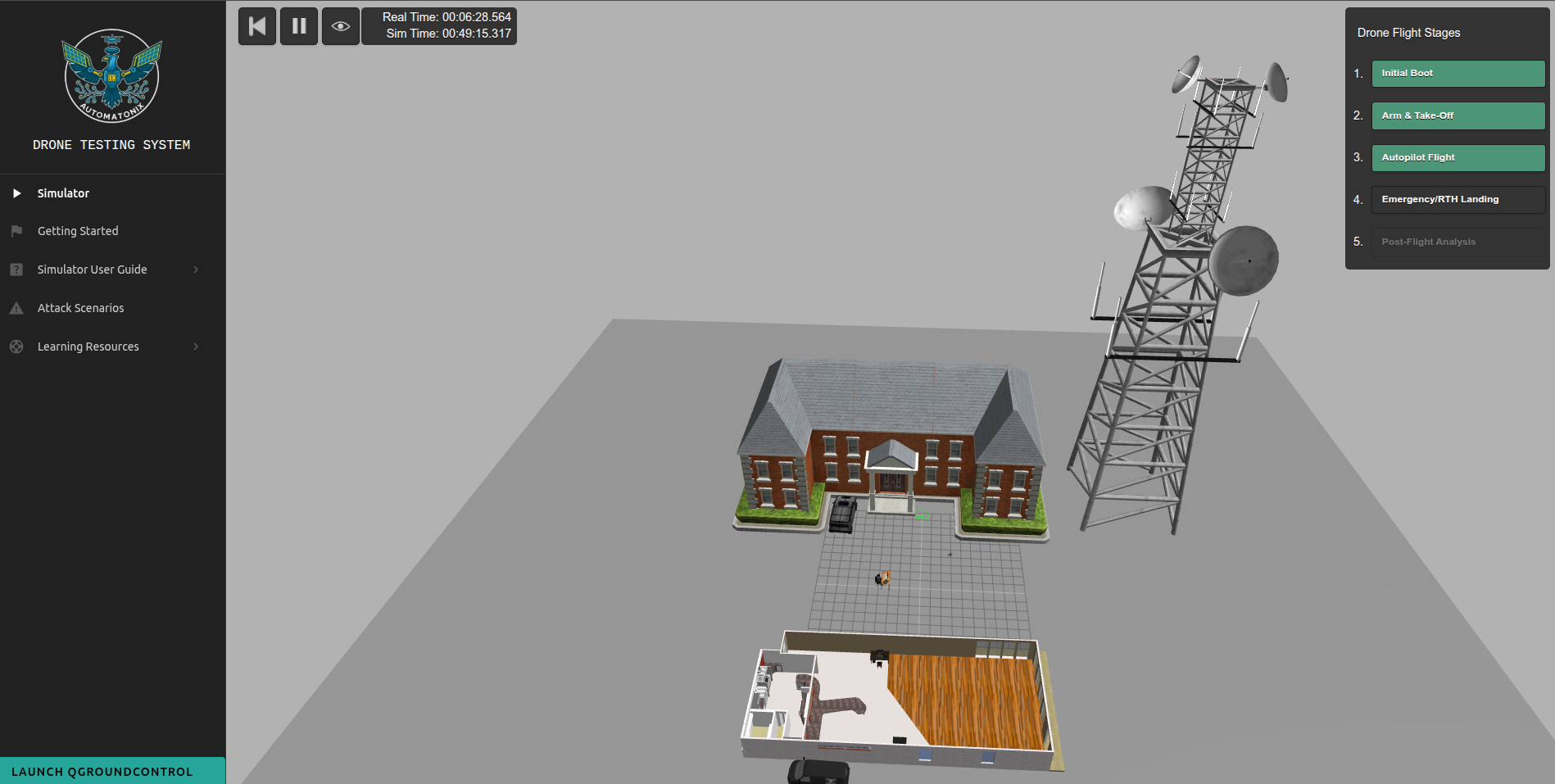 Automatonix Drone Testing System Interface
